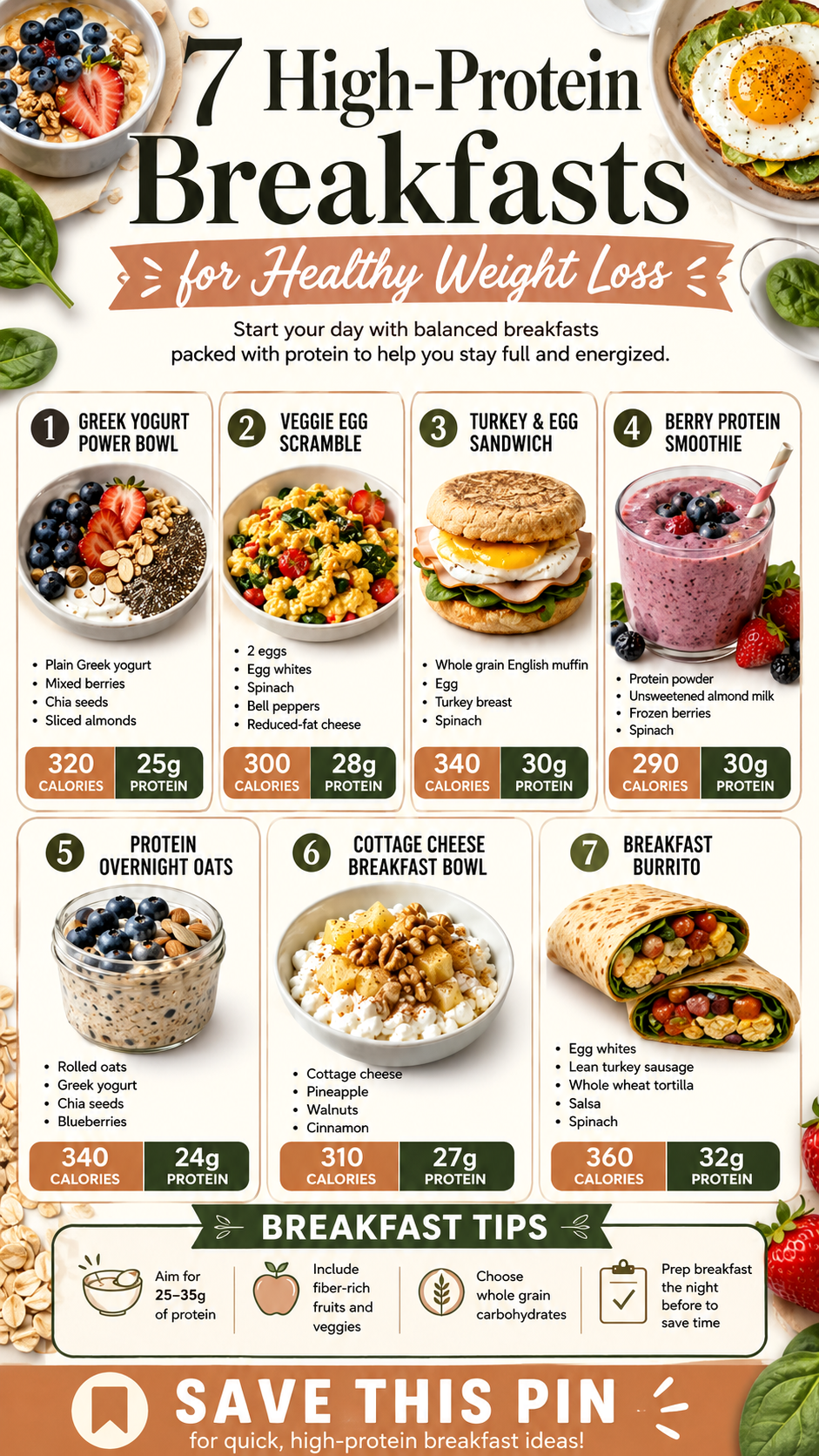 High Protein Breakfast Ideas for Healthy Weight Loss and Easy High Protein Recipes